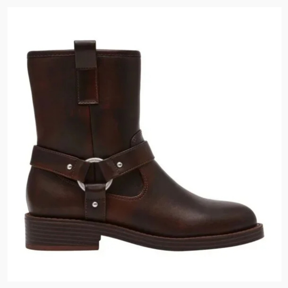 DV by Dolce Vita Brown Leather Harness Moto Boots